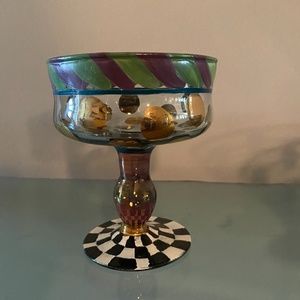 2 MACKENSIE CHILDS HAND PAINTED PARFAIT GlassES